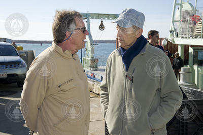 Jim Broda and Jon Leiby talking at the Oceanus farewell.