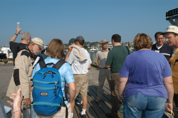 MVCO tour guests leave the dock at Falmouth Harbor after a long day.