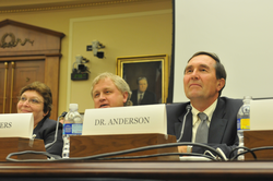 Don Anderson participating in congressional hearing panel testimony.
