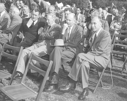 Men in audience at the dedication of Thomas Wayland Vaughan Aquarium-Museum.