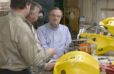 John Collins, Beecher Wooding and Bob Detrick in OBS lab.