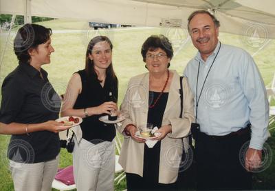Graduate Nicole Poulton with her advisor (left) Carin Ashjian and her parents on the right.