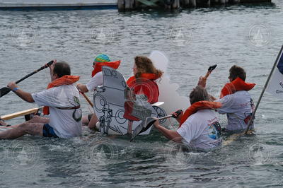 The Graphics team racing the Lulu2 through Great Harbor