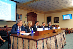 Panel members Feely, Kleypas, Doney, Caldeira, and Warren.