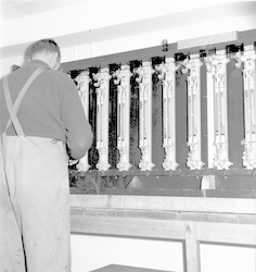 Unidentified man working in lab aboard Erika Dan