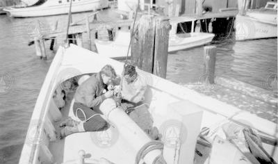 John Schroeder and Bill (Serle?) learning seamanship aboard Reliance