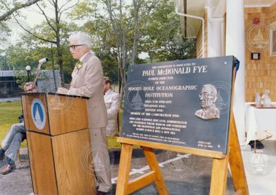 Paul M. Fye at dedication of eponymous laboratory