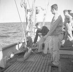 William Von Arx with fish, Jerry Cotter and Rocky Miller