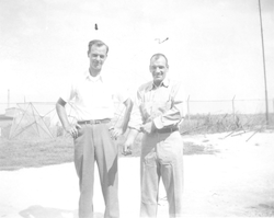 Captain Christianson and Chief Engineer Bill Taylor in Port Arthur, Texas