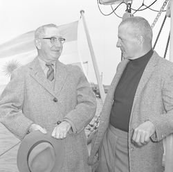 Harold Backus and Don Fay at the ceremony for El Austral.