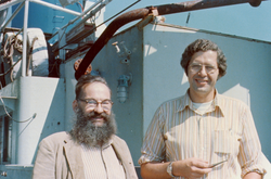 Fritz Fuglister and Bruce Warren onboard a ship
