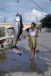 Willa Mather with tuna.