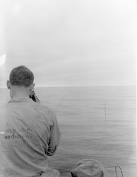 Dave Owen measuring with wave pole