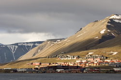 Coastline of Longyearbyen, Norway.
