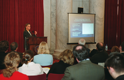 Ruth Curry speaking at the congressional briefing.
