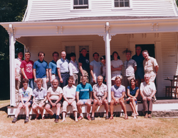 1987 Geophysical Fluid Dynamics program group on porch of Walsh cottage.