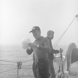 Humphrey with drifters on the Atlantis II.