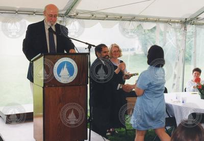 John Farrington, Bob Gagosian, Judy McDowell and graduate Debbie Hassler.