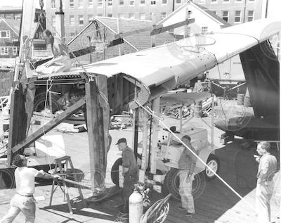 Crawford with P5M wing being attached or removed