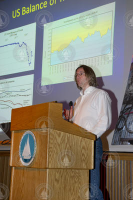 Dr. Hauke Kite-Powell giving his presentation at the Morss Colloquium.