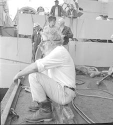 Dan Clark during Alvin recovery operations