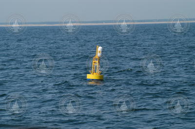Surface buoy marking an MVCO offshore seafloor node.