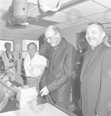 Visit of Archbishop Jean Jadot and Bishop Daniel Cronin to WHOI.