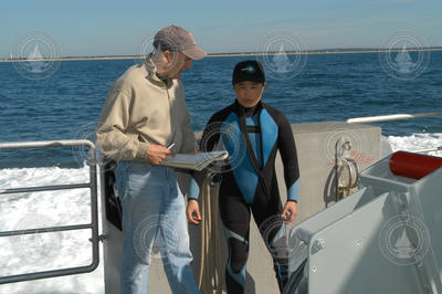 John Trowbridge and Nan Trowbridge aboard Tioga.