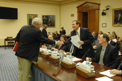 Don Anderson (right) meeting subcommittee chair Brian Baird.