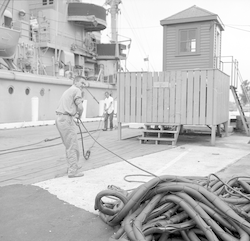 Dave Fahlquist on the WHOI dock.