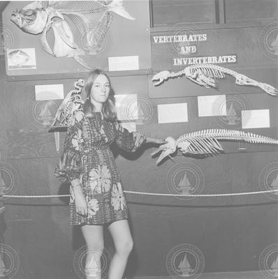 Sarah Porter with a display at the Hangar Exhibit Center.