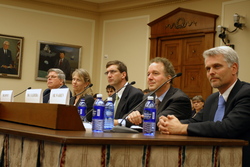 Panel members Feely, Kleypas, Doney, Caldeira, and Warren.