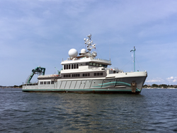M/V Alucia arriving in Woods Hole.
