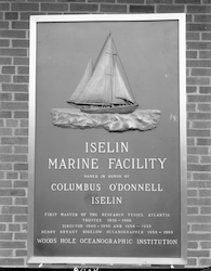 Plaque for Iselin Marine Facility.