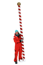 Lauren Kipp at the ceremonial North Pole in the Arctic.