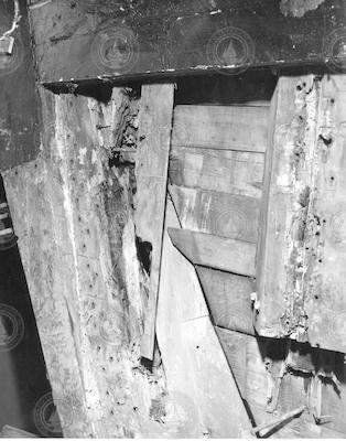 Repairs on Bear at the dry dock in Fairhaven, Massachusetts