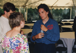 Jennifer Schlezinger, Eli Hestermann and Shannon Bard at 1998 Graduate Reception.