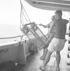 People working on deck of Atlantis II during cruise 20.