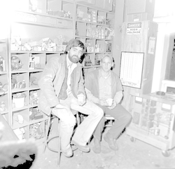 Ernie Charette and Charlie Clemshaw in the Electrical Shop
