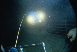 ROV Jason Jr. exploring the wreck of HMS Titanic.