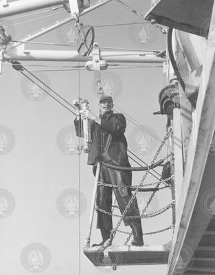 Gerry Metcalf on hydroplatform aboard ship