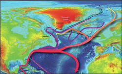 North Atlantic currents map.