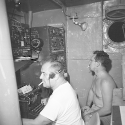 William Sparks and Charles Burnham onboard Crawford.