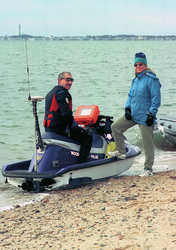 Steve Elgar and Britt Raubenheimer with the WHOI PVLAB jet ski vehicle.