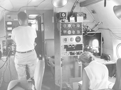 Andy Bunker and Margaret Chaffee inside C54Q aircraft