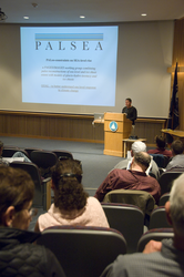 Bill Thompson speaking at the Morss Colloquium.