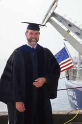 Peter Wiebe participating in the Joint Program Commencement.