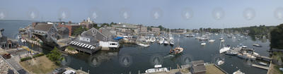 Panoramic view of Woods Hole village from roof of Redfield Laboratory.