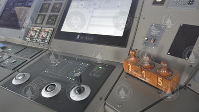 One of the control stations on the bridge.