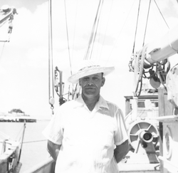 William Shields on deck of Atlantis.